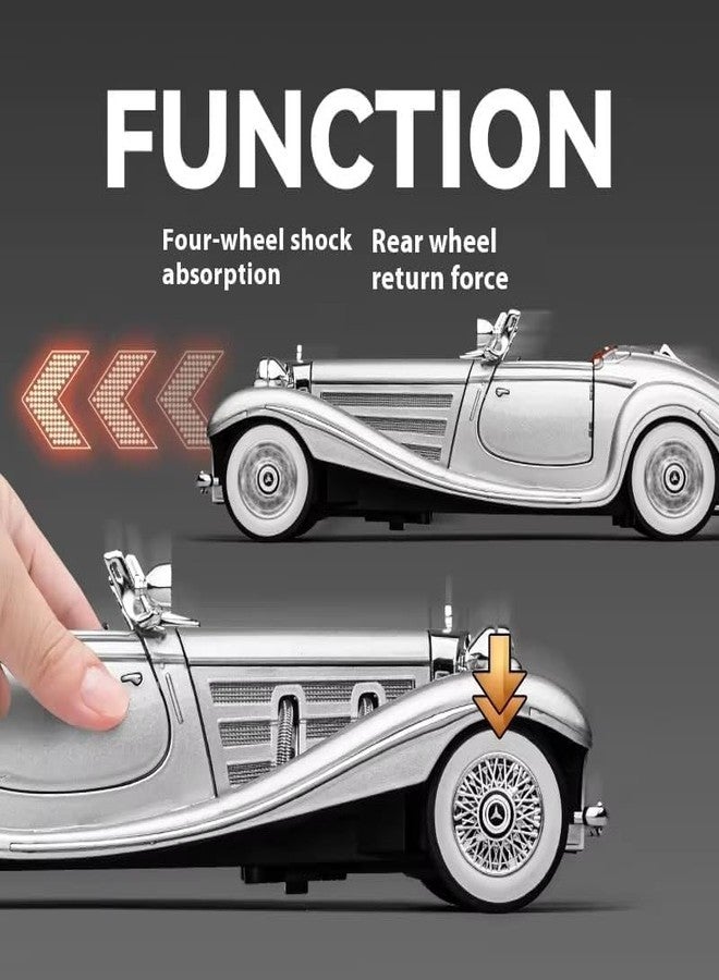 Arthasya Model 1:24 Mercedees Benz 500K Model Alloy Metal Pull Back Die-cast Car Openable Doors with Sound and Light Vehicle Car Toy for Kids - Multicolor - Image 4
